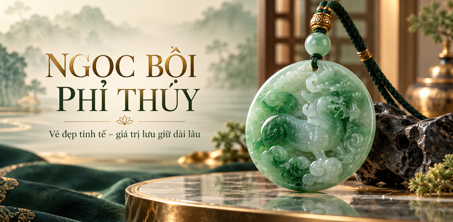 Bộ sưu tập ngọc phỉ thúy xa hoa – mặt dây chuyền ngọc bội